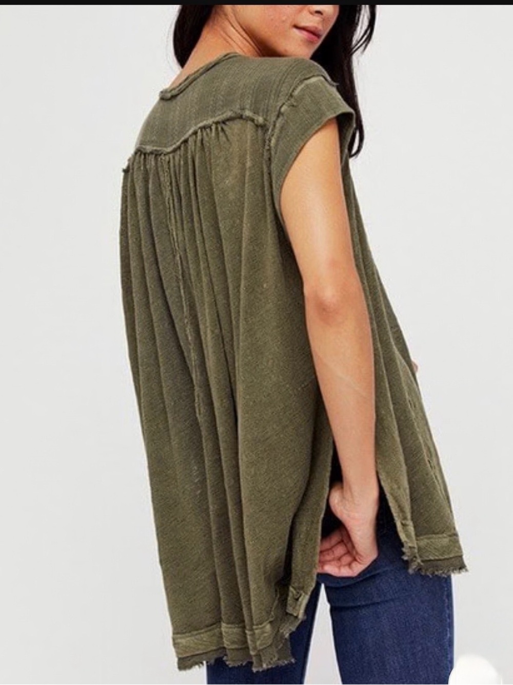 FREE PEOPLE - ASTER HIGH-LOW HENLEY TOP - Picture 2 of 9